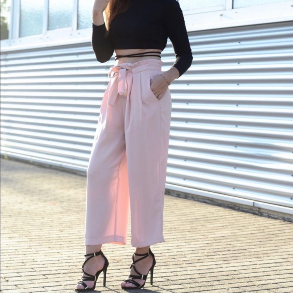 Zara crop paperbag pants